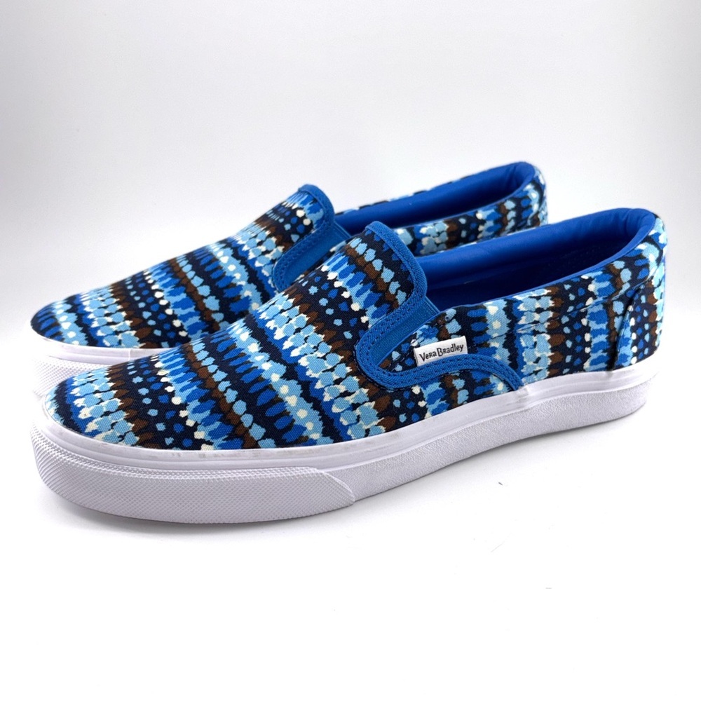 Vera Bradley Canvas Slip-On Sneakers Java Beads Pattern Sz 10